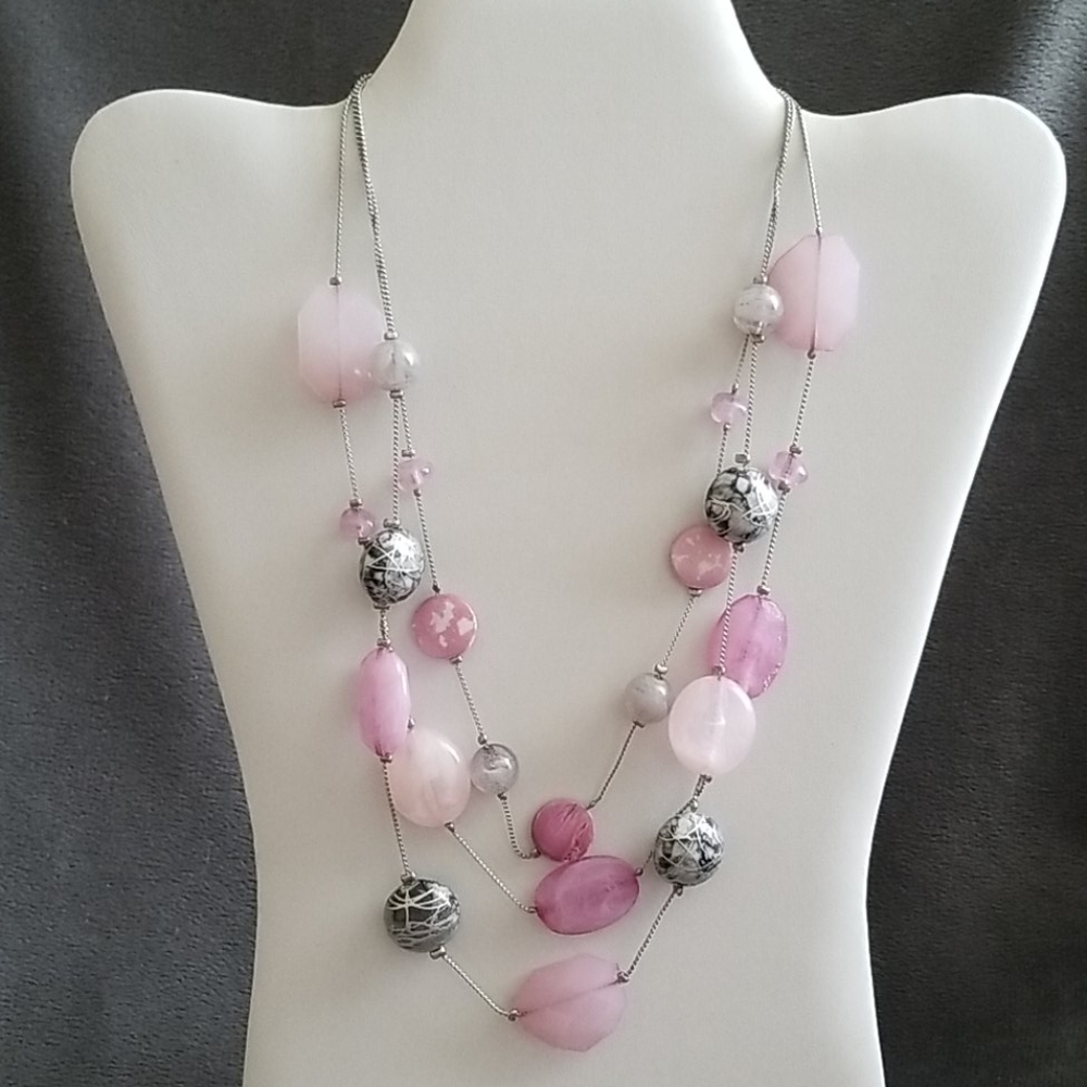 Layered Purple and Silver Necklace